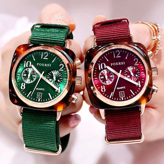 Square Women Watch Fashion Canvas Strap Rose Gold Waterproof Ladies Sport Wrist Watch For Montre Femme 2019 Relogio Feminino