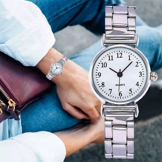 Stainless Steel Women Watches  Fashion Luxury Bracelet Watch Gift Clock Small Dial Simple Casua Dress Quartz Ladies Watch #W