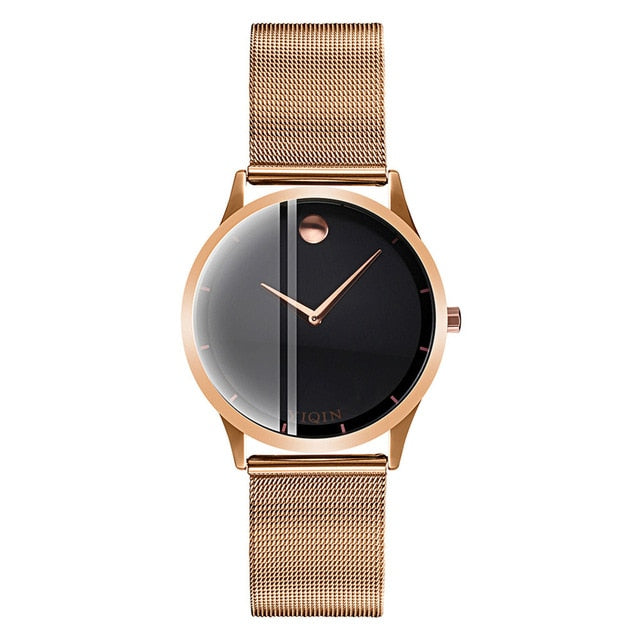 Rose Gold Bracelet Analog Quartz Wristwatches Wrist Watches For Women Stainless Steel Creative Watch Ladies Clock Female Dress