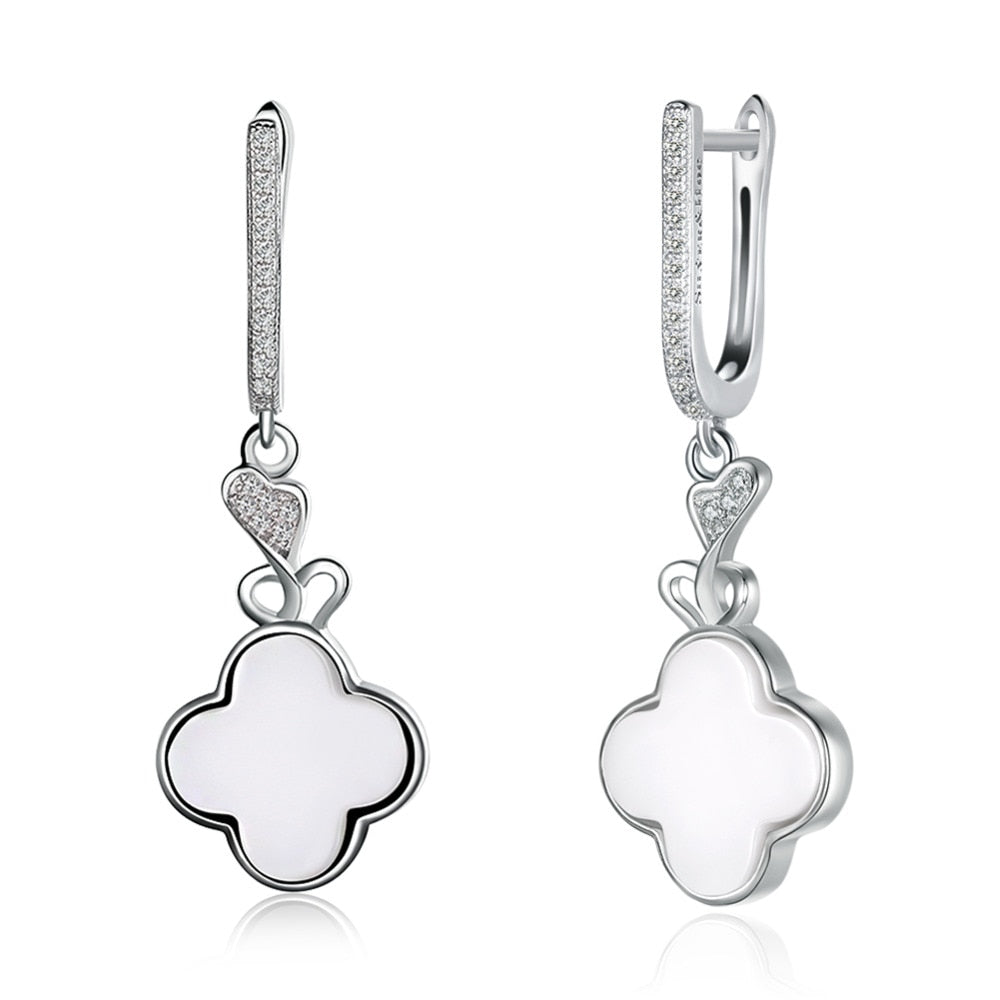 It is silver certificate!Pure 925 Sterling Silver earrings for women clovers arrings dangle earings jewelry brinco femme E013