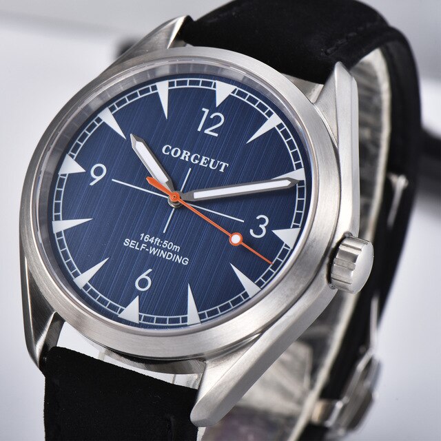 Watch men41mm Cogeut Blue Watch Seagull / Miyota 82 Automatic Sapphire Glass 316L SS Waterproof Luminous mechanical wristwatches