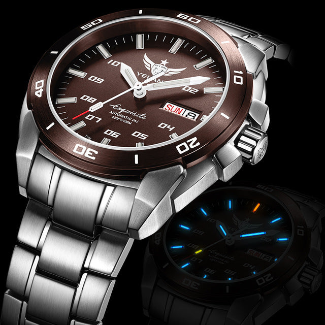 YELANG wrist watch mens,T100 tritium luminous automatic watches sport waterproof military wristwatch relogio masculino V1020S