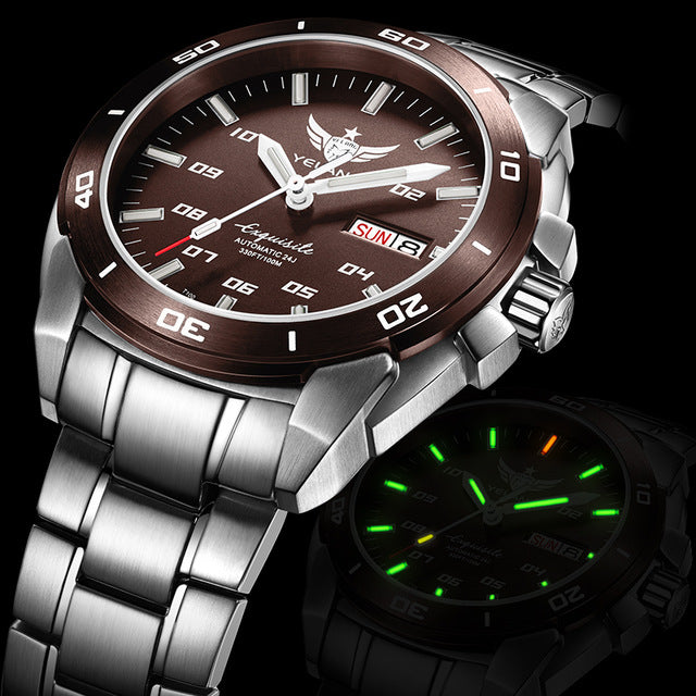 YELANG wrist watch mens,T100 tritium luminous automatic watches sport waterproof military wristwatch relogio masculino V1020S