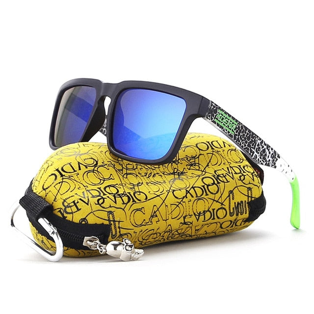 KDEAM Polarized Sunglasses Men Reflective Coating Square Sun Glasses Women Brand Designer UV400 With Original Case KD901P-C8