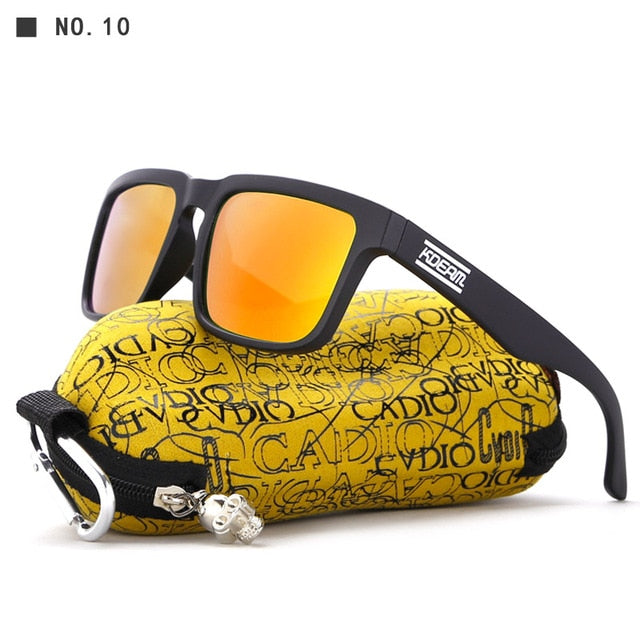 KDEAM Polarized Sunglasses Men Reflective Coating Square Sun Glasses Women Brand Designer UV400 With Original Case KD901P-C8