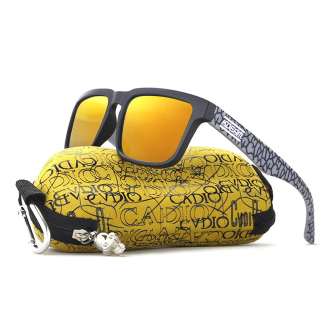 KDEAM Polarized Sunglasses Men Reflective Coating Square Sun Glasses Women Brand Designer UV400 With Original Case KD901P-C8