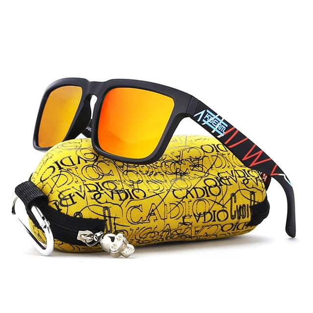 KDEAM Polarized Sunglasses Men Reflective Coating Square Sun Glasses Women Brand Designer UV400 With Original Case KD901P-C8