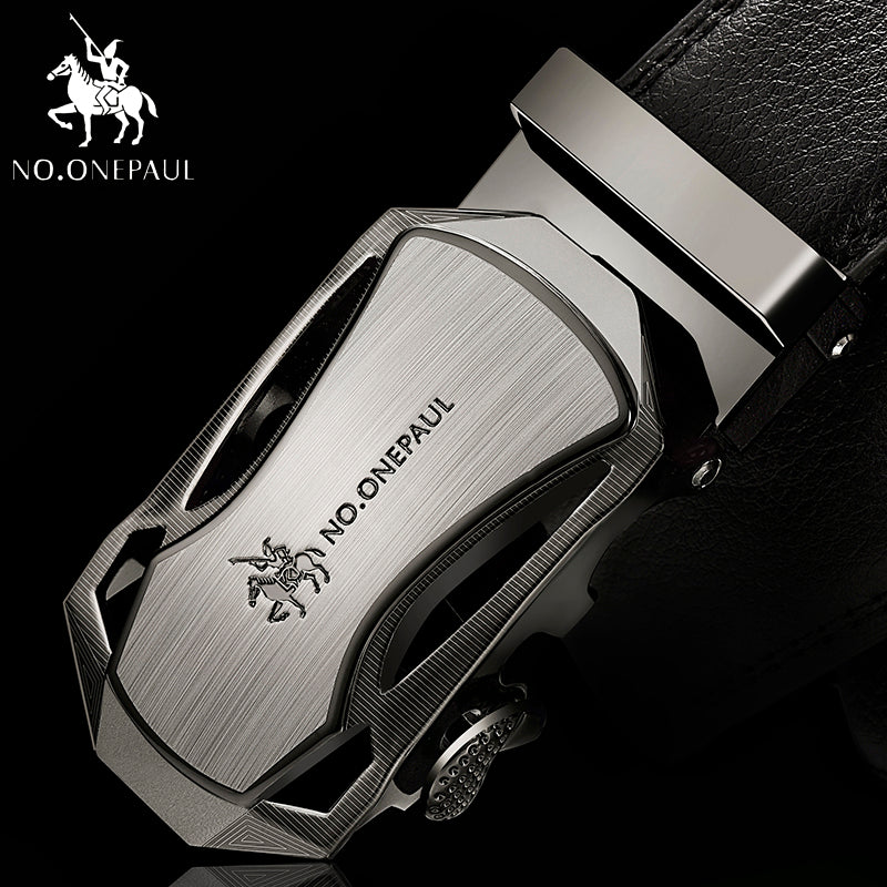 NO.ONEPAUL Luxury brand Male Genuine Leather Strap Belts For Men Top Quality Belt Automatic Buckle black Belts Cummerbunds