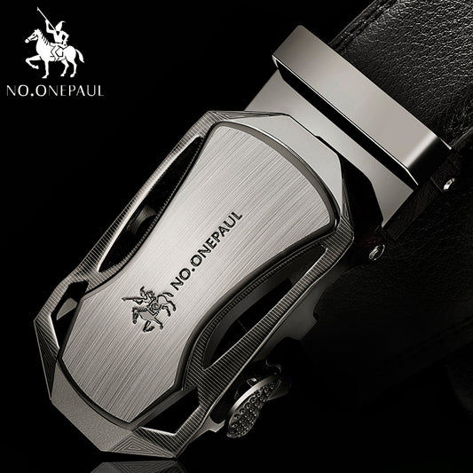 NO.ONEPAUL Luxury brand Male Genuine Leather Strap Belts For Men Top Quality Belt Automatic Buckle black Belts Cummerbunds