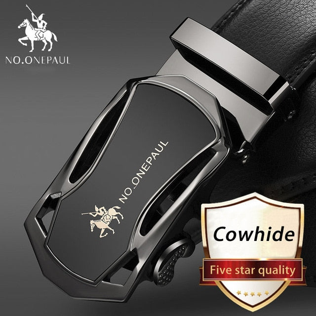 NO.ONEPAUL Luxury brand Male Genuine Leather Strap Belts For Men Top Quality Belt Automatic Buckle black Belts Cummerbunds