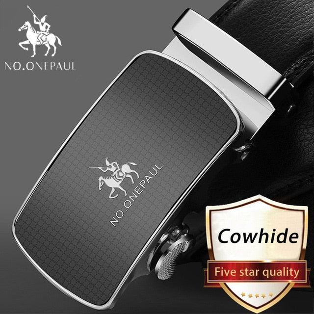 NO.ONEPAUL Luxury brand Male Genuine Leather Strap Belts For Men Top Quality Belt Automatic Buckle black Belts Cummerbunds