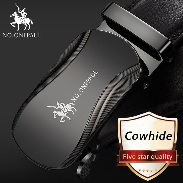 NO.ONEPAUL Luxury brand Male Genuine Leather Strap Belts For Men Top Quality Belt Automatic Buckle black Belts Cummerbunds
