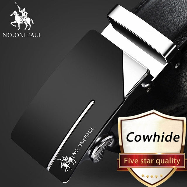 NO.ONEPAUL Luxury brand Male Genuine Leather Strap Belts For Men Top Quality Belt Automatic Buckle black Belts Cummerbunds