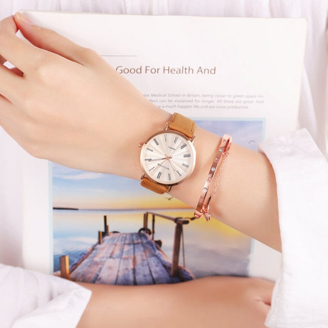 Women Watches 2018 Luxury Brand Leather Strap Simple Style Quartz Wristwatch For Women Fashion Female Clock Relogio Feminino