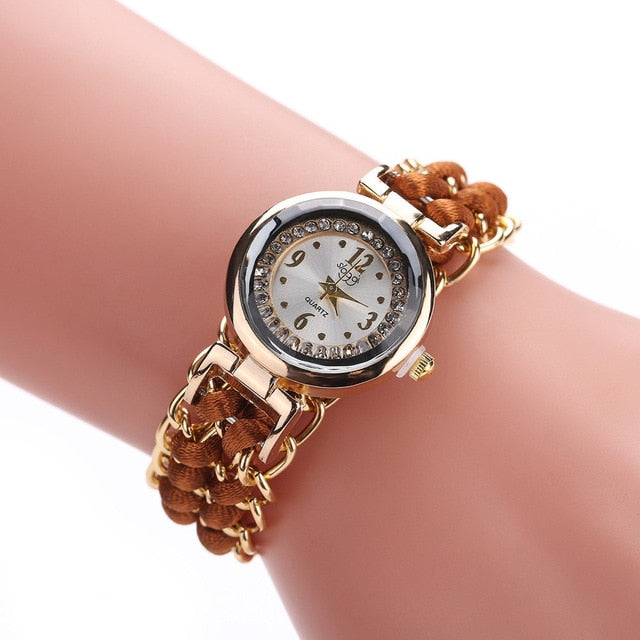 New Arrival  Women Watch Special Design Knitting Rope Chain Winding Analog Quartz Movement Wrist Watch Senhoras assistir