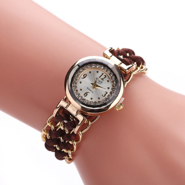 New Arrival  Women Watch Special Design Knitting Rope Chain Winding Analog Quartz Movement Wrist Watch Senhoras assistir