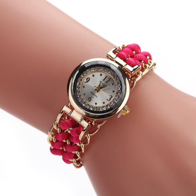New Arrival  Women Watch Special Design Knitting Rope Chain Winding Analog Quartz Movement Wrist Watch Senhoras assistir