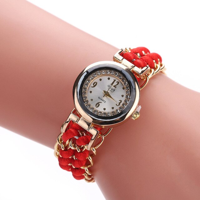 New Arrival  Women Watch Special Design Knitting Rope Chain Winding Analog Quartz Movement Wrist Watch Senhoras assistir