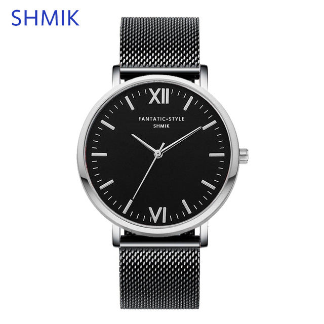Simple Women FANTATIC STYLE Watches SHMIK Brand Luxury Stainless Steel Mesh Quartz Wristwatches Montre Femme Clock