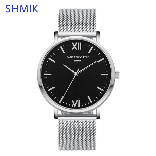 Simple Women FANTATIC STYLE Watches SHMIK Brand Luxury Stainless Steel Mesh Quartz Wristwatches Montre Femme Clock