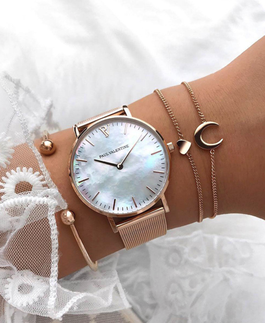 Women Watch Waterproof Business Seashell Stainless Ladies Paul Valentine 32mm