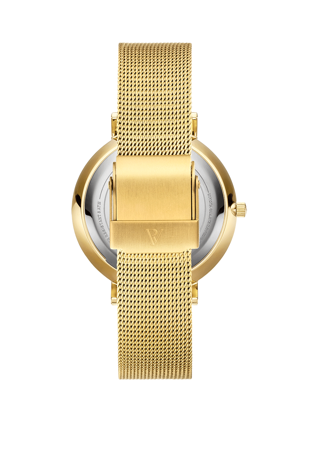 Paul Valentine Gold Pink Seashell Mesh Watch