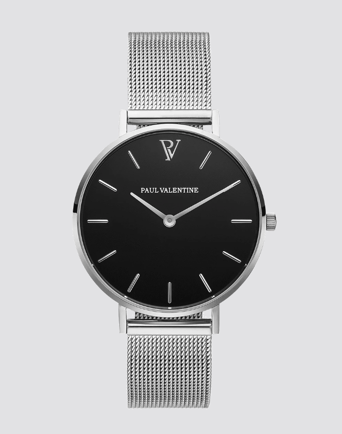 Women Watch PEARL SILVER MESH Stainless Ladies Paul Valentine 32mm Luxury