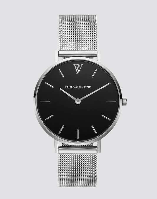 Women Watch PEARL SILVER MESH Stainless Ladies Paul Valentine 32mm Luxury